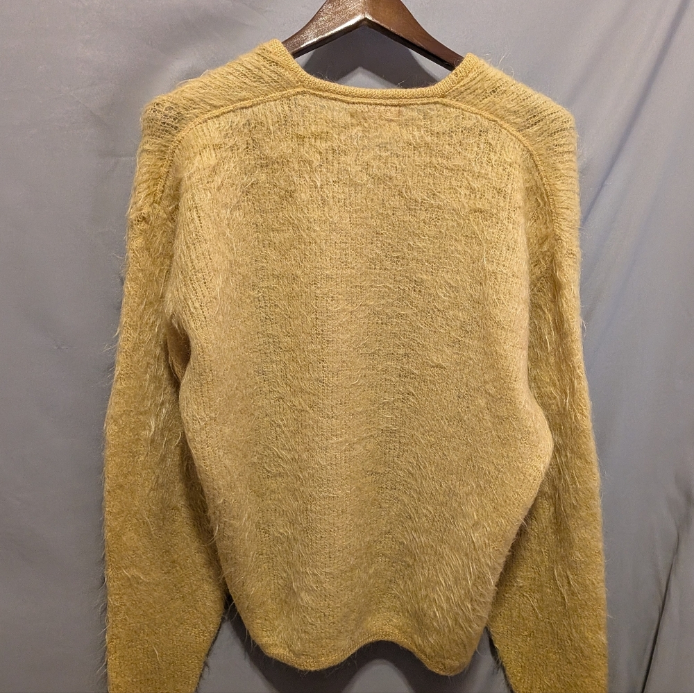 Cobain Style Vintage 60s Fuzzy MOHAIR Mens V-Neck Sweater By JANTZEN XL-XXL - Picture 6 of 7